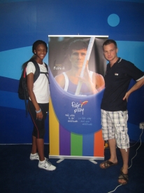 Kimani Rushing Young Ambassador at CIFP Booth 